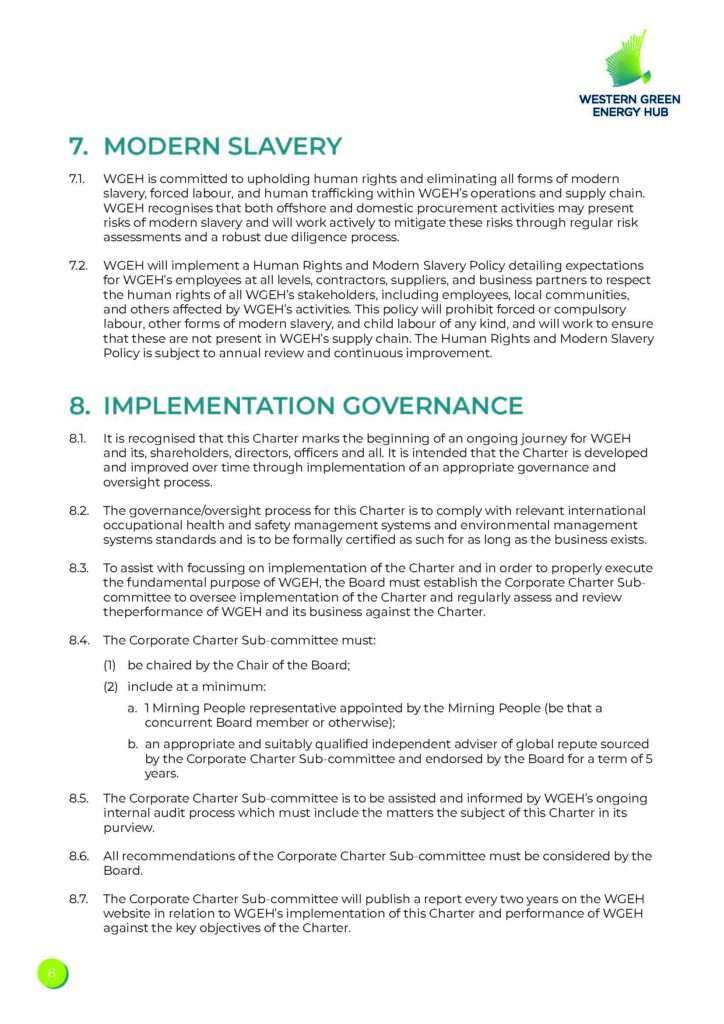 WGEH Corporate Charter Page