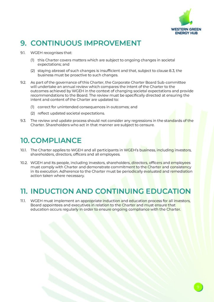 WGEH Corporate Charter Page